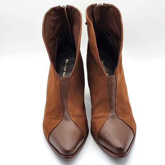 Chocolat Blu Bonita Brown Nubuck Booties Size 39 (9)  #1071 - Picture 2 of 9